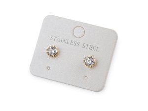 Náušnice z nerezové oceli s broušeným kamínkem