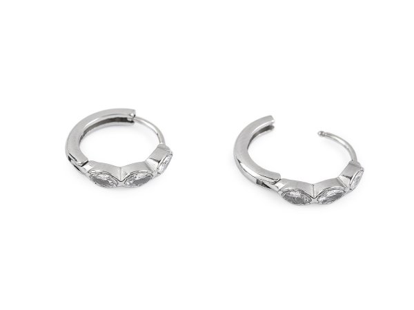 Náušnice z nerezové oceli kroužky s broušenými kamínky