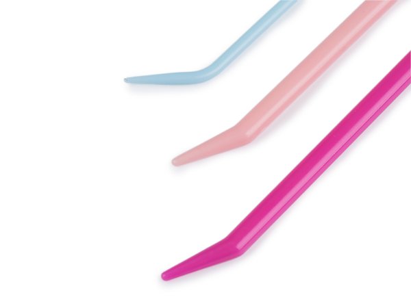 Jehly plastové se zahnutou špičkou sada 3 ks mix velikostí