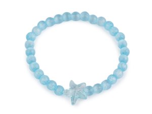 Náramek pružný ze skleněných korálků kočka, motýl, hvězda