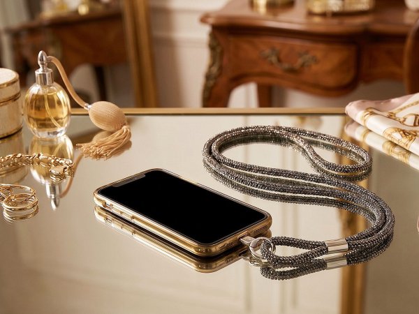 Kamínková šňůra na mobilní telefon s plastovou vložkou