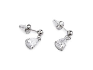 Náušnice z nerezové oceli s broušeným kamínkem