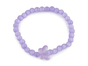 Náramek pružný ze skleněných korálků kočka, motýl, hvězda