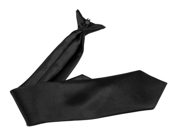 Saténová kravata s klipem, bez vázání