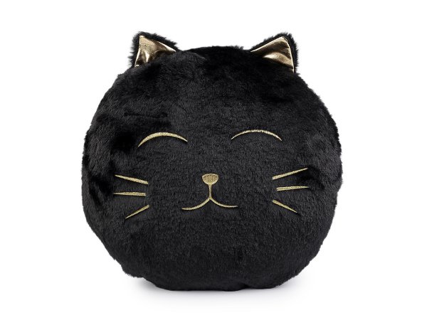 Dekorační polštář plyšový kočka Ø35 cm