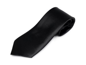 Saténová kravata s klipem, bez vázání