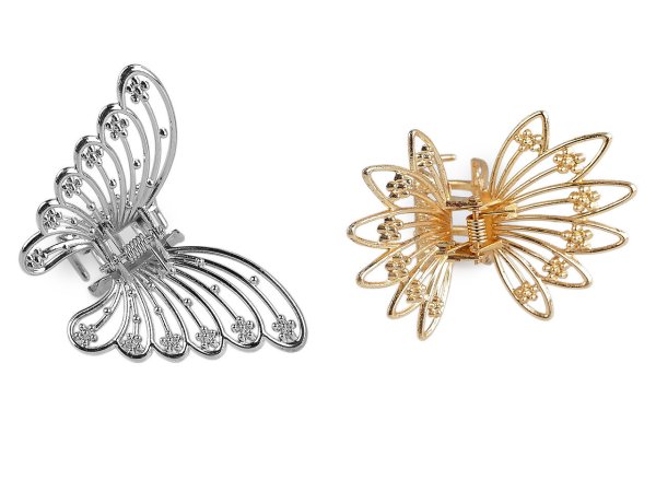 Skřipec do vlasů kovový motýl