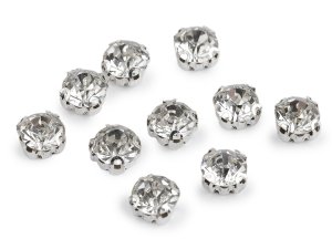 Našívací šatony / štras v pouzdře / kotlíku Ø6; 7; 8 mm