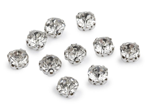 Našívací šatony / štras v pouzdře / kotlíku Ø6; 7; 8 mm