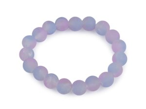 Náramek pružný ze skleněných korálků s ledovým efektem