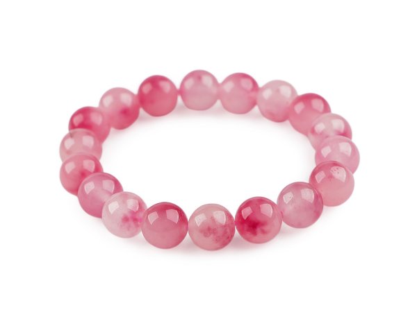 Náramek z minerálních, syntetických a skleněných korálků