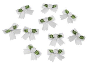 Saténová mašlička s růžičkou