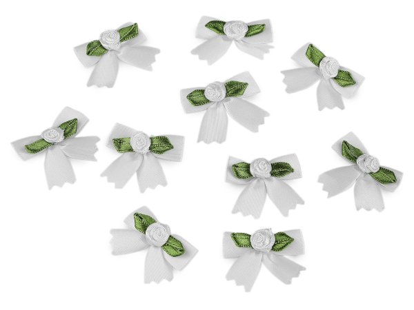 Saténová mašlička s růžičkou