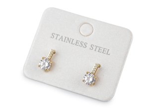 Náušnice z nerezové oceli s broušenými kamínky