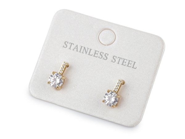 Náušnice z nerezové oceli s broušenými kamínky