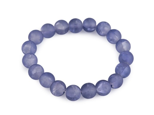 Náramek pružný ze skleněných korálků s ledovým efektem