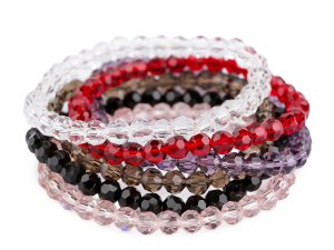 Náramek pružný z broušených korálků