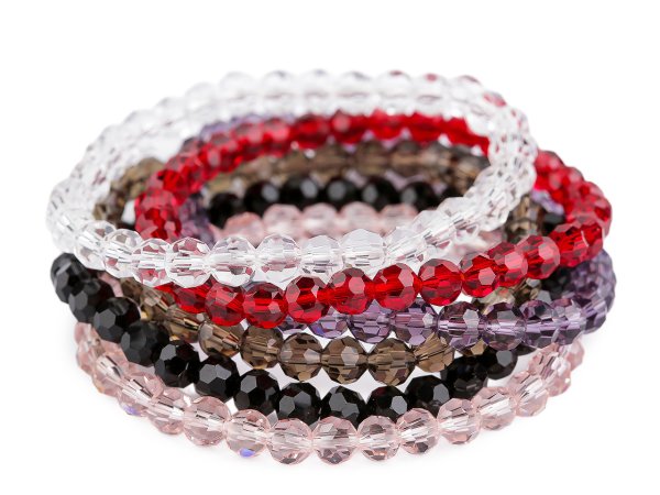 Náramek pružný z broušených korálků