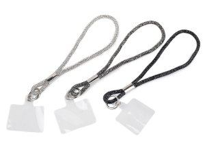 Kamínkový přívěsek / poutko na mobilní telefon, klíče s plastovou vložkou