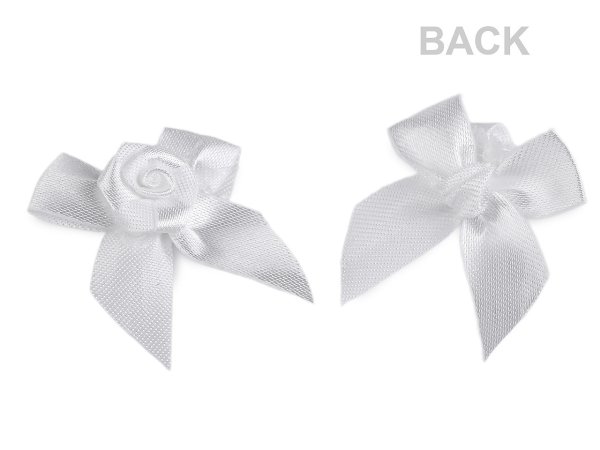 Saténová mašlička s růžičkou