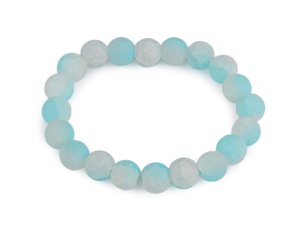 Náramek pružný ze skleněných korálků s ledovým efektem