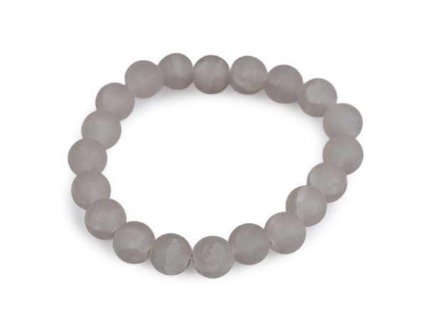 Náramek pružný ze skleněných korálků s ledovým efektem