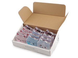 Kosmetické zrcátko s tekutými glitry kočka