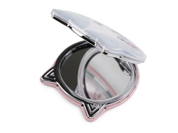 Kosmetické zrcátko s tekutými glitry kočka