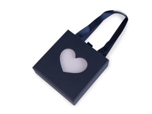 Krabička na šperky s průhledem srdce a uchem 10x10 cm