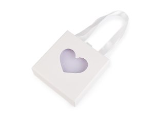 Krabička na šperky s průhledem srdce a uchem 10x10 cm