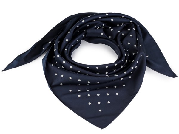 Saténový šátek trojúhelníkový puntík 65x135 cm