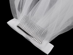 Závoj s hřebenem a saténovou mašlí - na párty / rozlučku se svobodou