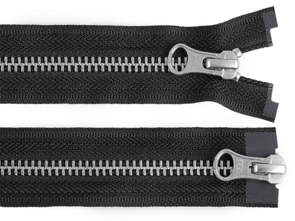 Zip kovový YKK No 5 dělitelný 2 jezdce / dvoucestný 50 cm na kožené bundy