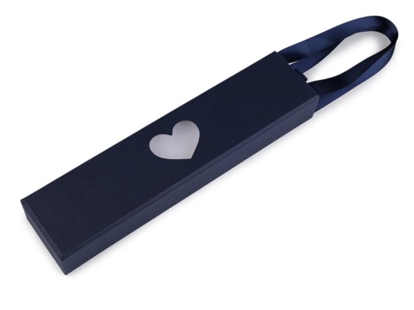 Krabička na šperky s průhledem srdce a uchem 5x22 cm