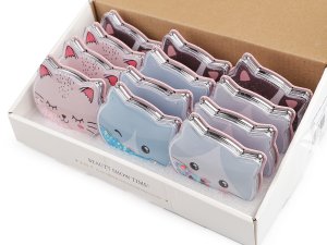 Kosmetické zrcátko s tekutými glitry kočka