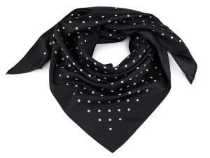 Saténový šátek trojúhelníkový puntík 65x135 cm