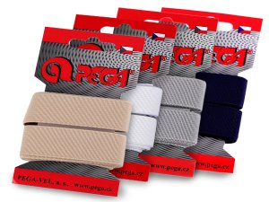 Hladká pruženka na kartě šíře 20 mm barevná