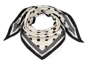 Saténový šátek trojúhelníkový puntík 65x135 cm