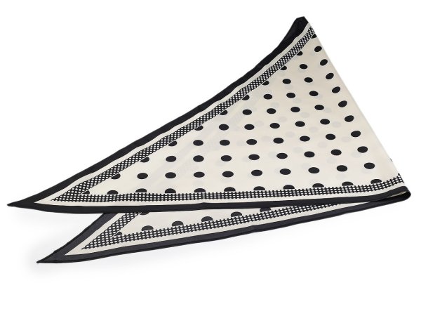 Saténový šátek trojúhelníkový puntík 65x135 cm