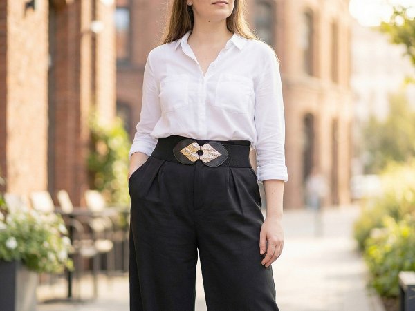 Dámský pásek pružný kovová spona