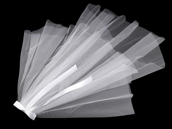 Závoj s hřebenem a saténovou mašlí - na párty / rozlučku se svobodou