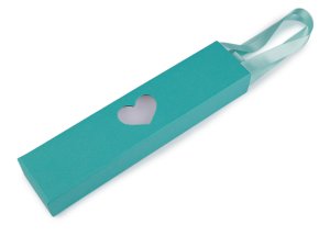 Krabička na šperky s průhledem srdce a uchem 5x22 cm