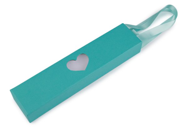 Krabička na šperky s průhledem srdce a uchem 5x22 cm