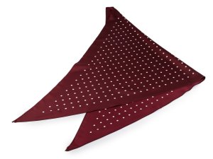 Saténový šátek trojúhelníkový puntík 65x135 cm