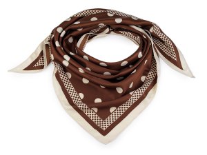 Saténový šátek trojúhelníkový puntík 65x135 cm