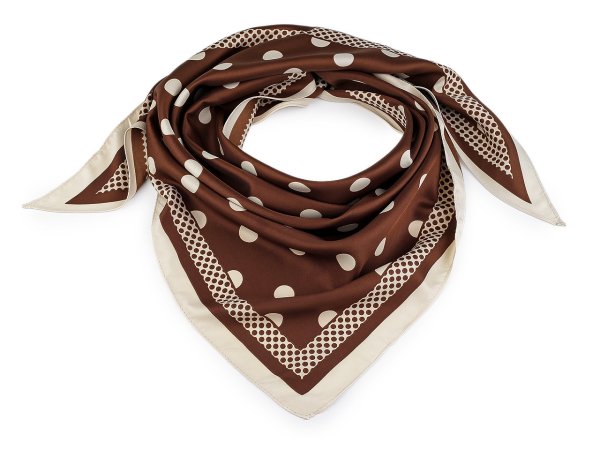 Saténový šátek trojúhelníkový puntík 65x135 cm