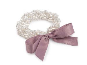 Perlová gumička do vlasů / náramek s mašlí