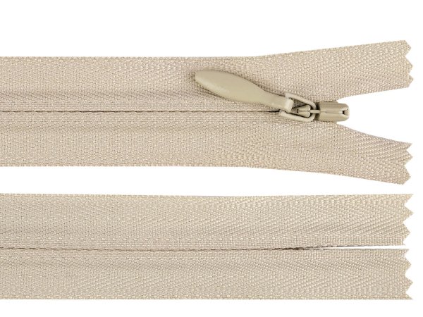 Spirálový zip skrytý YKK No 4 délka 55 cm