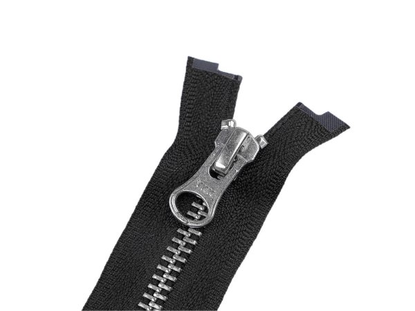Zip kovový YKK No 5 dělitelný 2 jezdce / dvoucestný 90 cm na kožené bundy