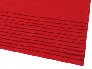 Látková dekorativní plsť / filc 20x30 cm - 7 (F01) červená jahoda